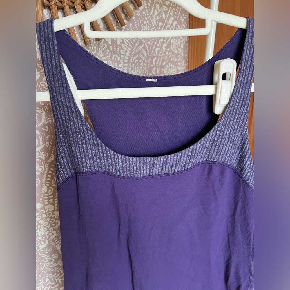 Lululemon Run First Base Workout Tank Top in Grape  Purple with Back Stripes - Picture 2 of 6